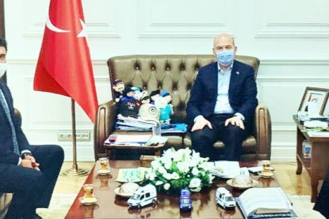 Samancı, Çiğdem ve Elkin’den Bakan Soylu’ya ziyaret
